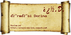 Ürmösi Dorina névjegykártya